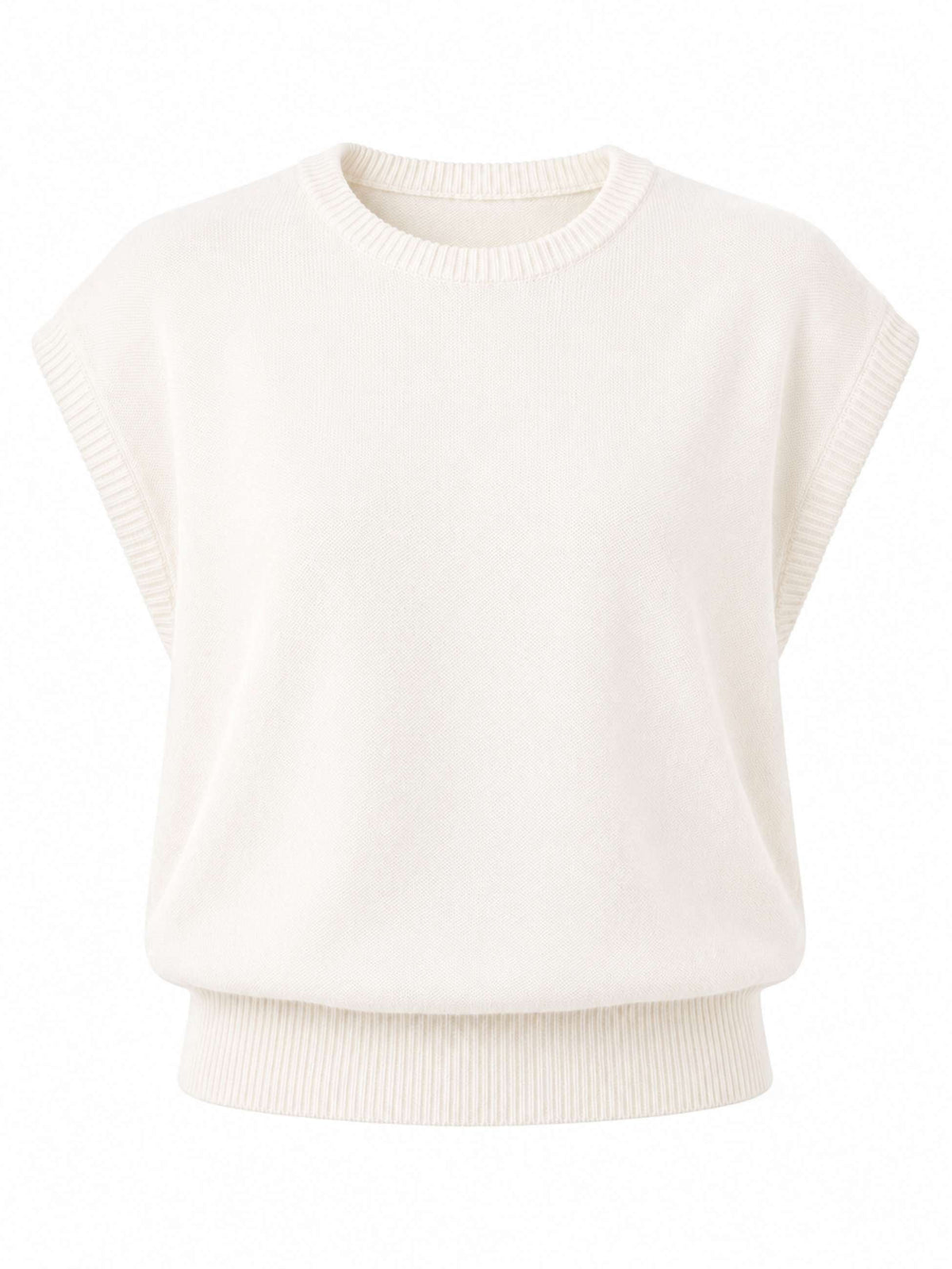 Lee Cotton Knit Vest- Soft White