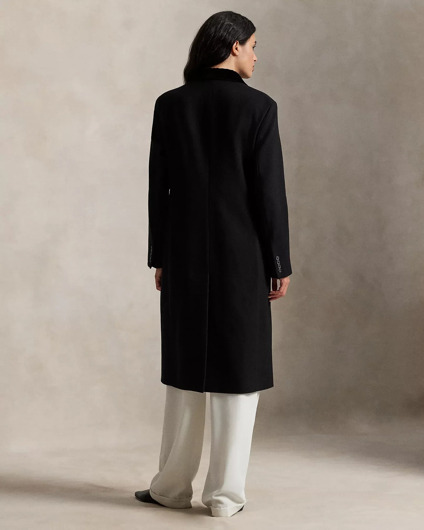 Double-Breasted Wool Melton Coat