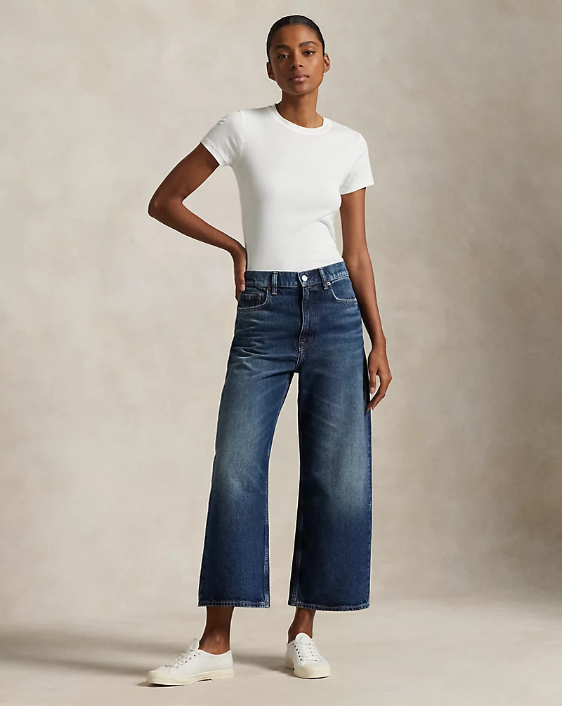 High-Rise Wide-Leg Crop Jean