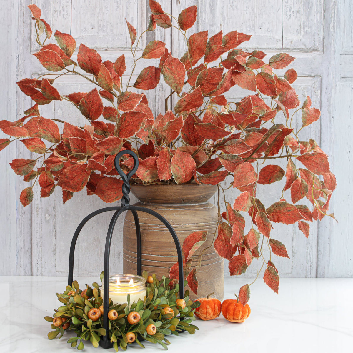 35" Autumn Leaves Stem, Rust - Interior Delights