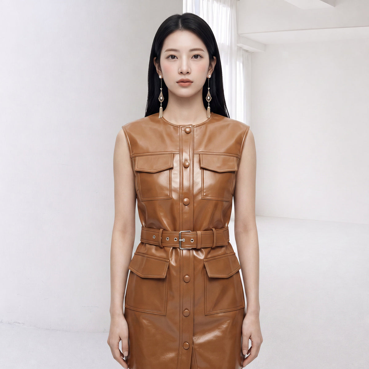 Coated Cargo Dress
