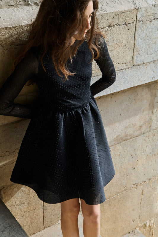 Embellished mesh dress