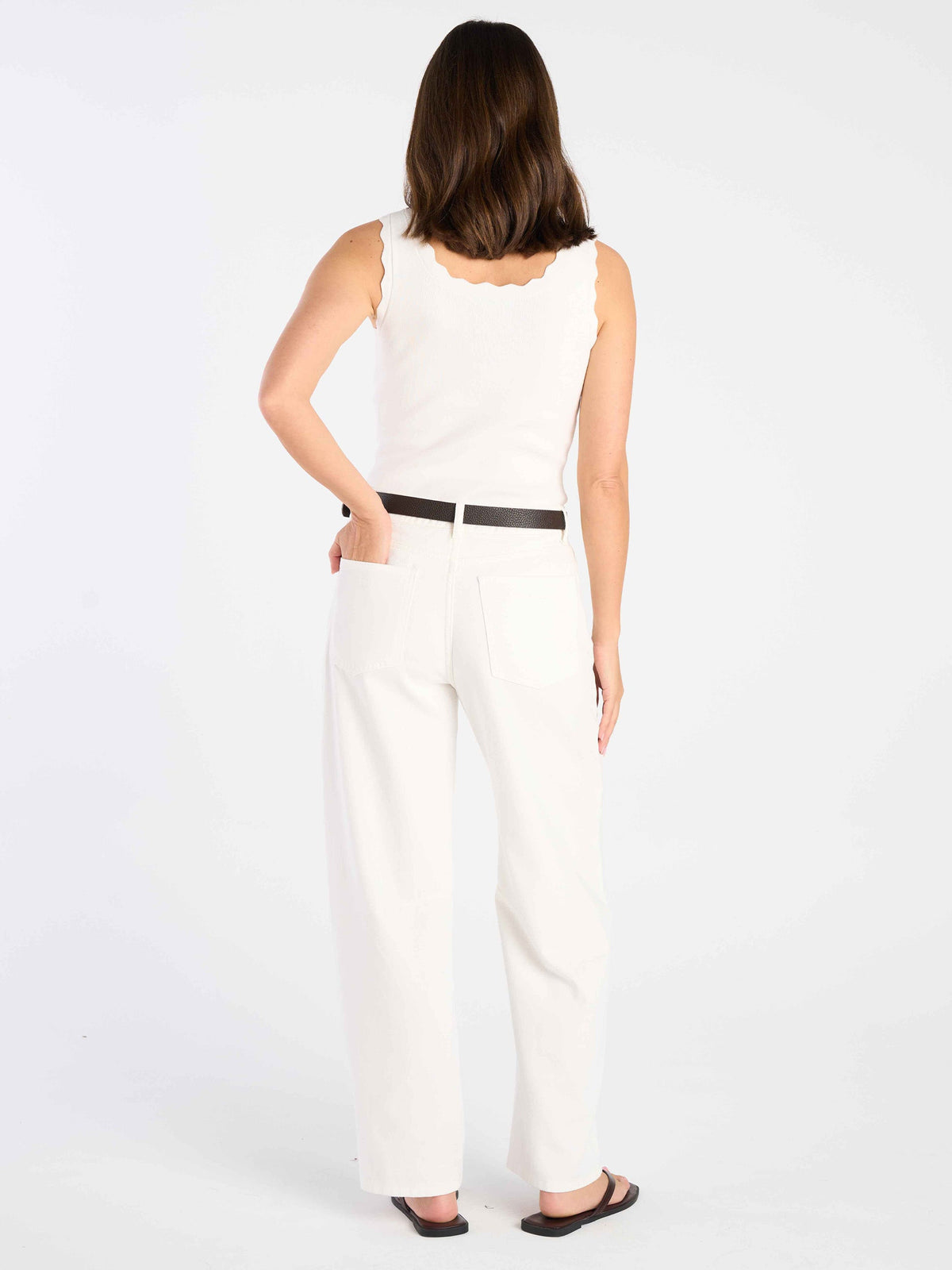 Drew Barrel Leg Jeans - Soft White