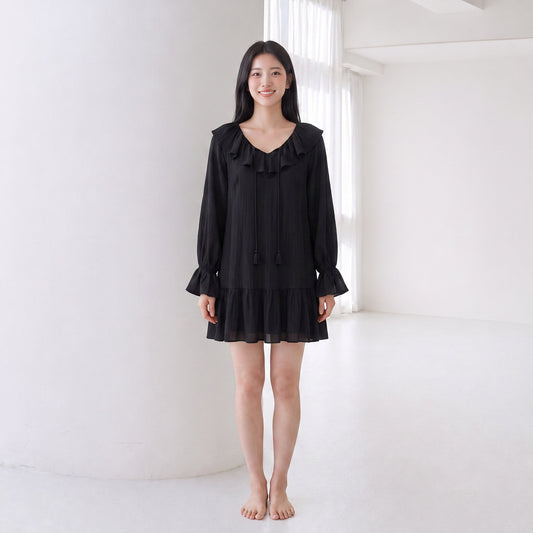 Flounce-collar dress