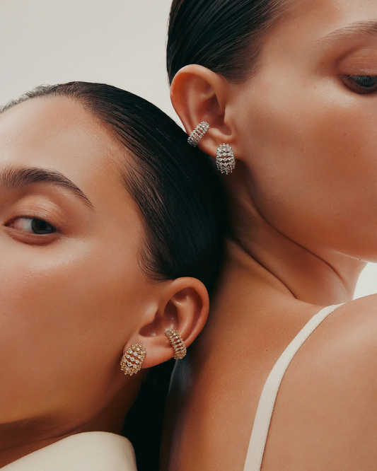 Diamond Medusa Hoops