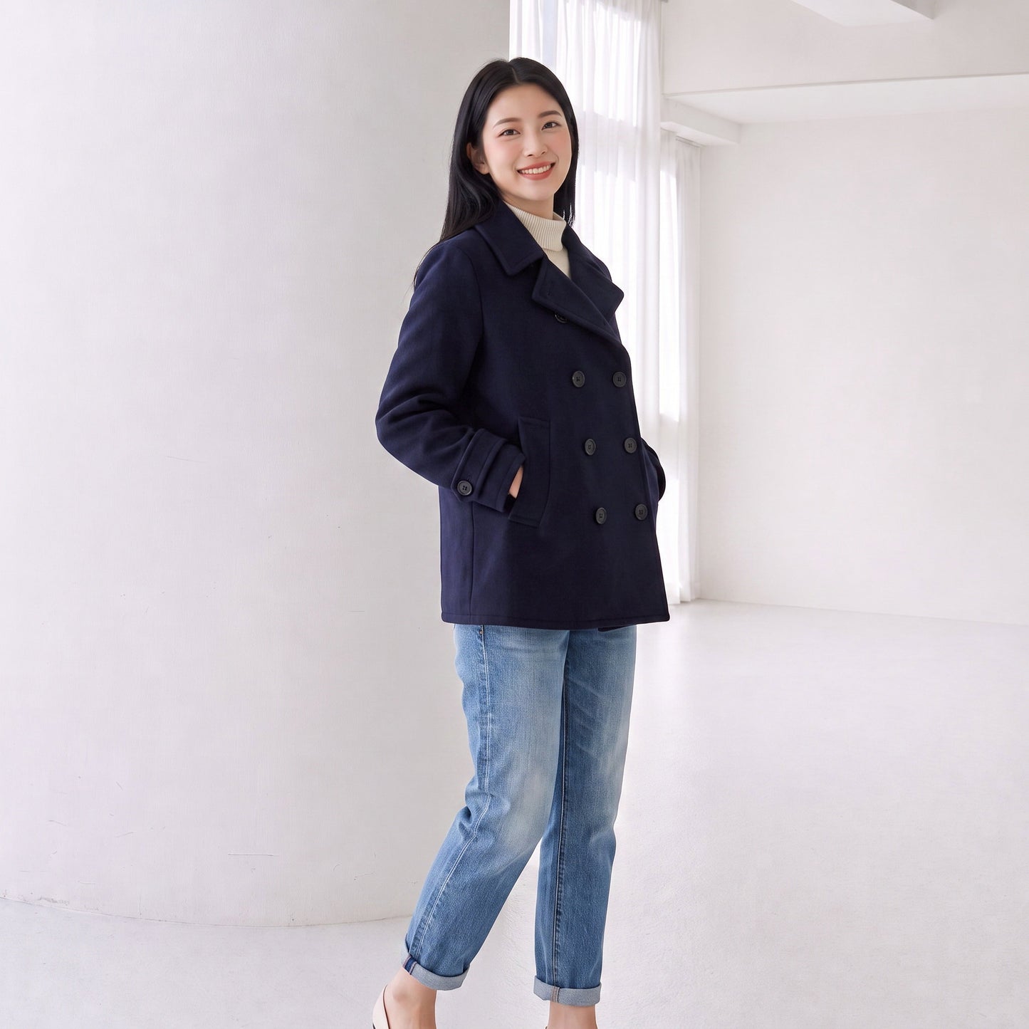 Wool Melton Peacoat